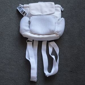 Claire's Cute Girls' White Love Nylon Mini Backpack Bag School